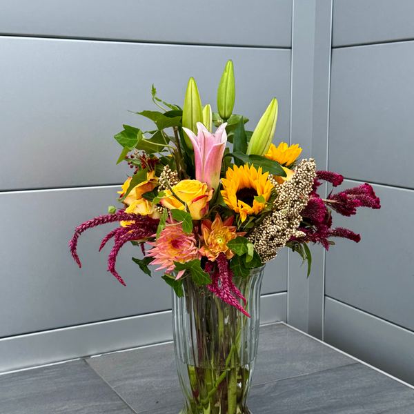 Fall sunflower arrangement